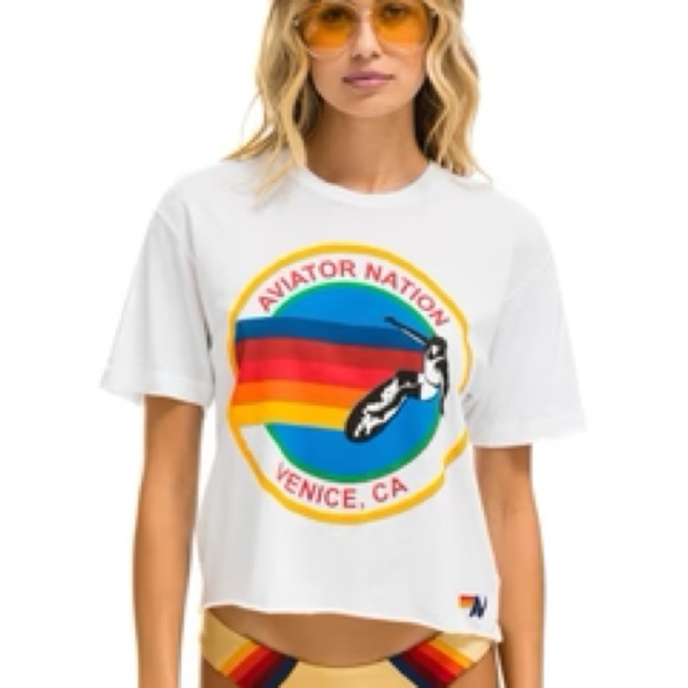 Aviator nation white tshirt